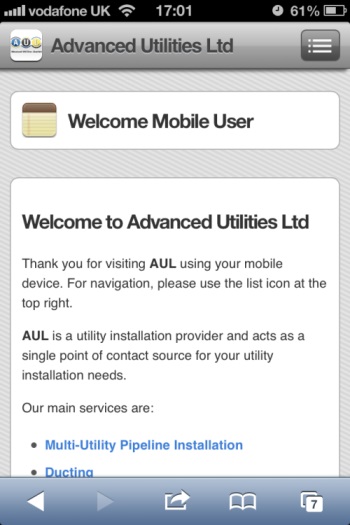 AUL Mobile Optimised Site